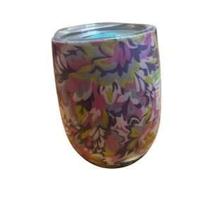 Swig Tumbler Cup Floral Print Lid Travel Mug Stemless Wine